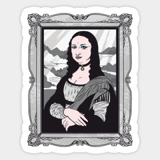 Funny Goth Mona Lisa | Da Vinci Parody Sticker